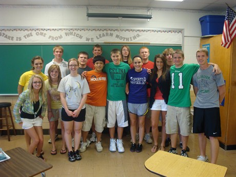 Students in Mrs. Draiss' math/calculus class.