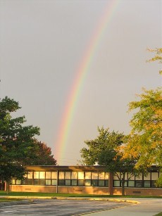 Beautiful Rainbow Behind Celina Elementary School