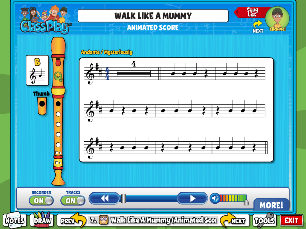 Quaver recorder lesson snapshot