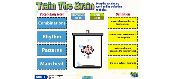 Quaver game "Train the Brain" snapshot