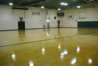 Middle School Gymnasium gleams with a fresh coat of wax.